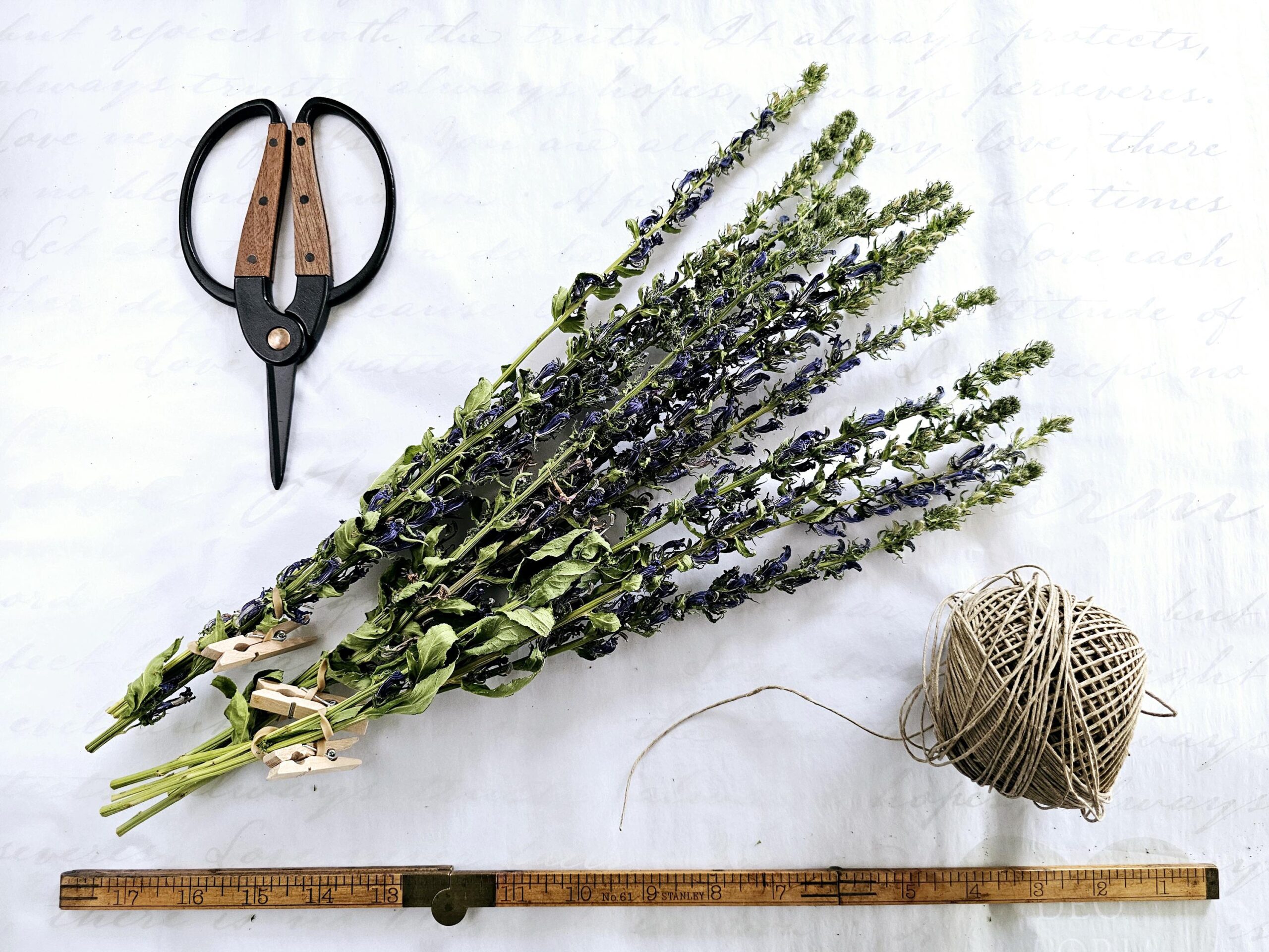 dried great blue lobelia bouquet