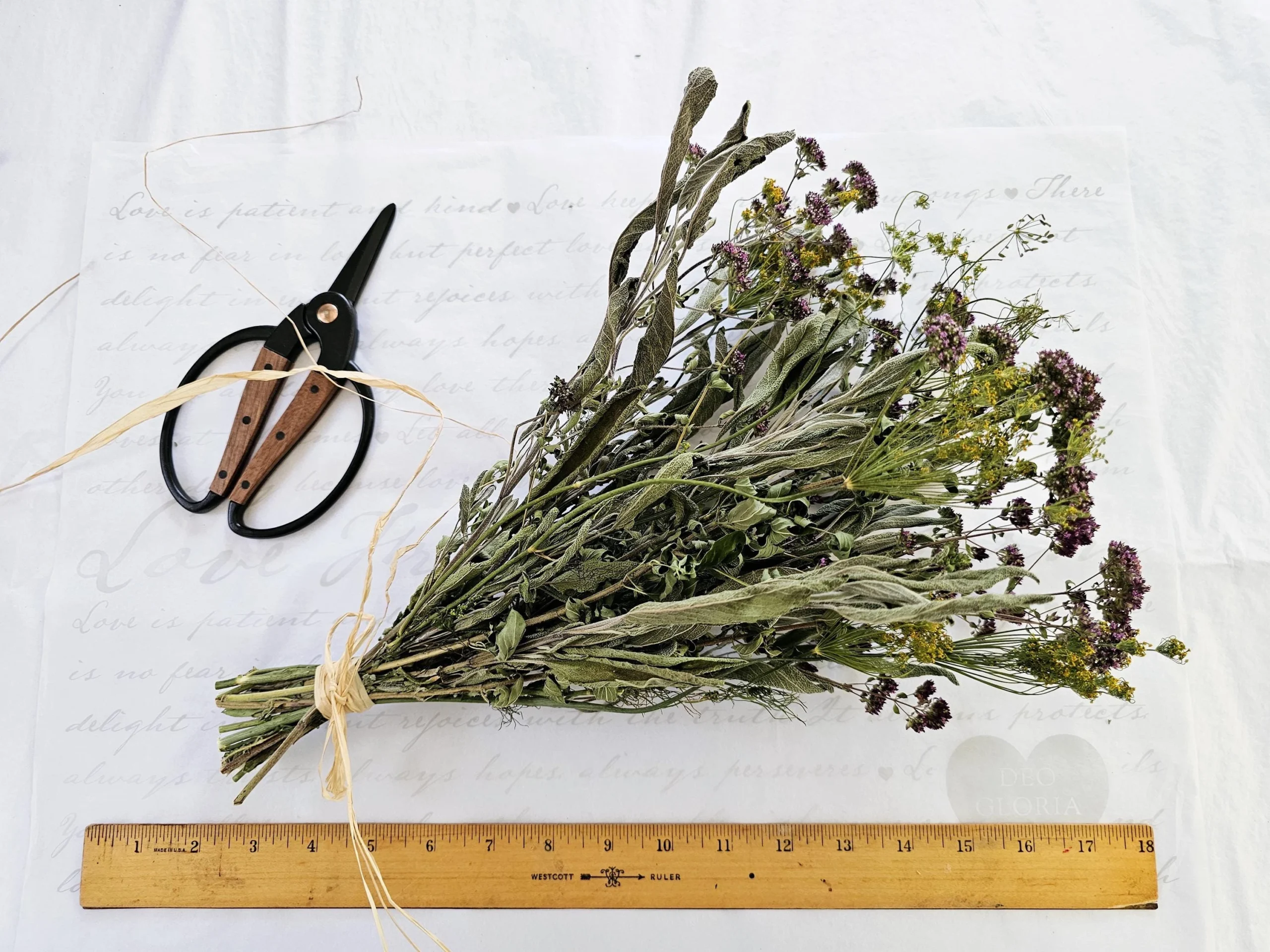 dried herbal hand tied bouquet